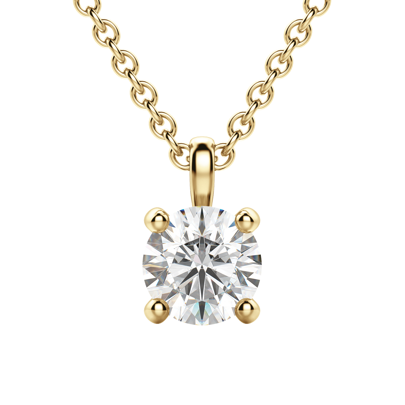0.25 CT-1.50 CT Round Solitaire F/VS Lab Grown Diamond Necklace