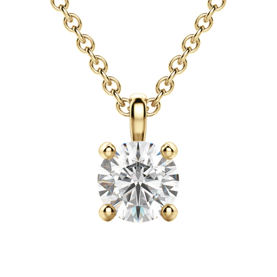 0.25 CT-1.50 CT Round Solitaire F/VS Lab Grown Diamond Necklace