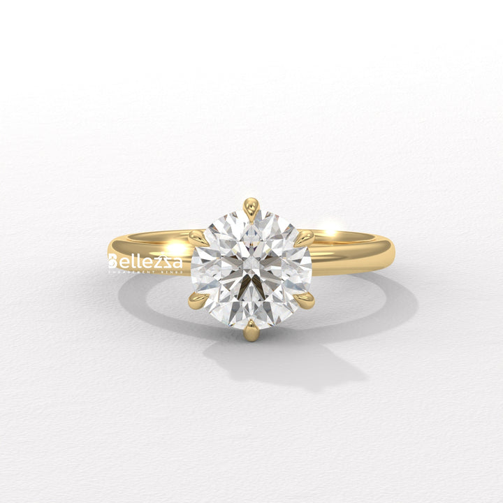 1.0-2.0CT Round Diamond Solitaire Setting Lab Grown Engagement Ring