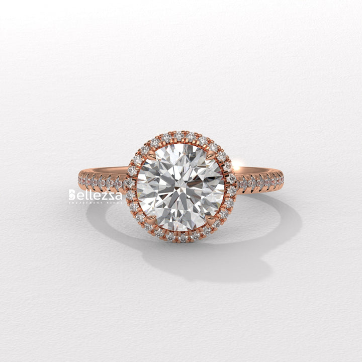  timeless round cut ring, gold round diamond band,round cut engagement ring in gold, gold ring with round diamond, round diamond gold ring setting, delicate round cut ring