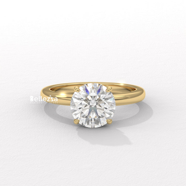 1.50-2.50CT Round Cut Hidden Diamond Lab Grown Engagement Ring