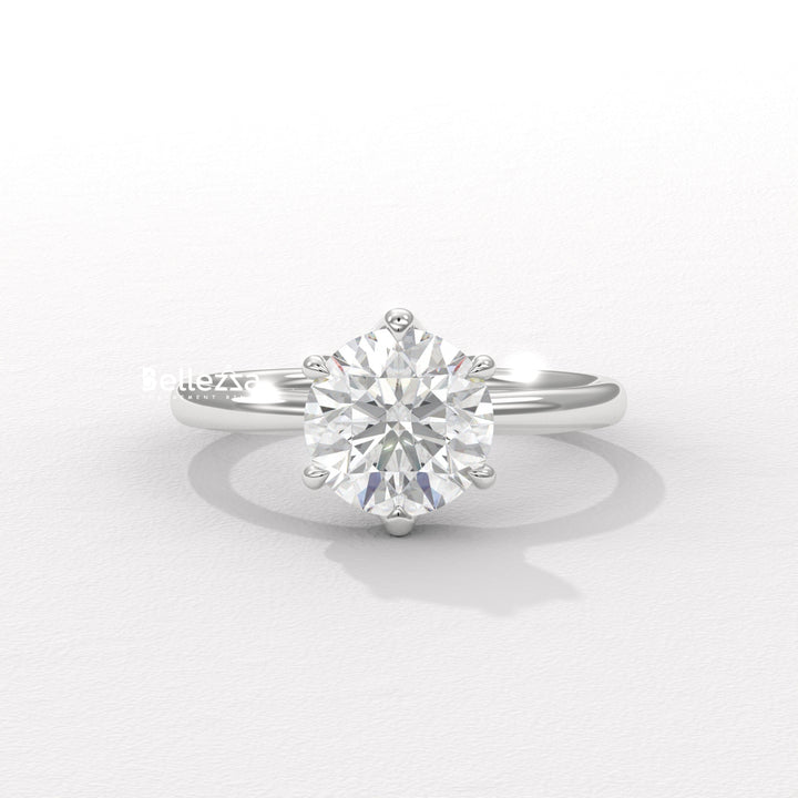 1.0-2.0CT Round Diamond Solitaire Lab Grown Engagement Ring