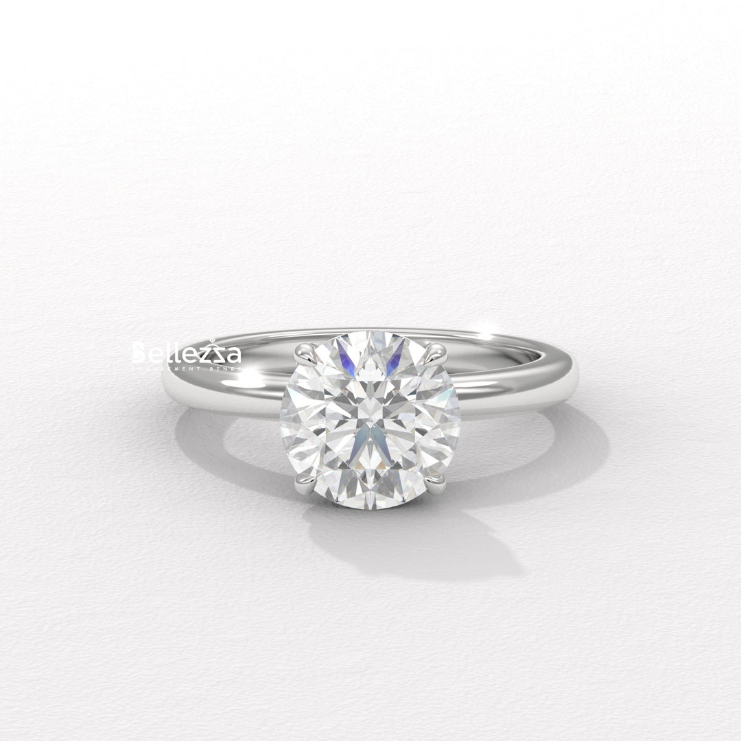 1.50-2.50CT Round Cut Hidden Diamond Lab Grown Engagement Ring