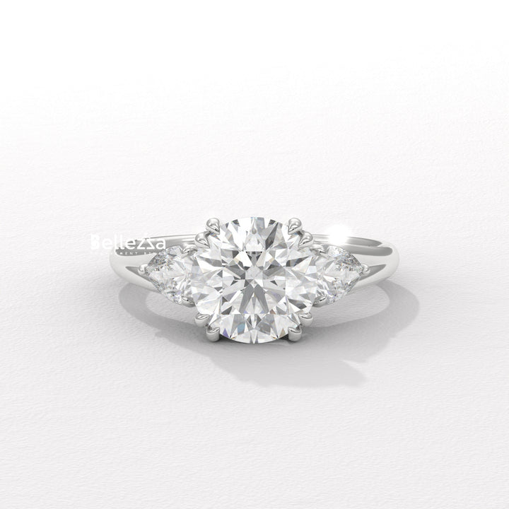 2.0-3.0CT Round Diamond Three Stone Lab Grown Engagement Ring