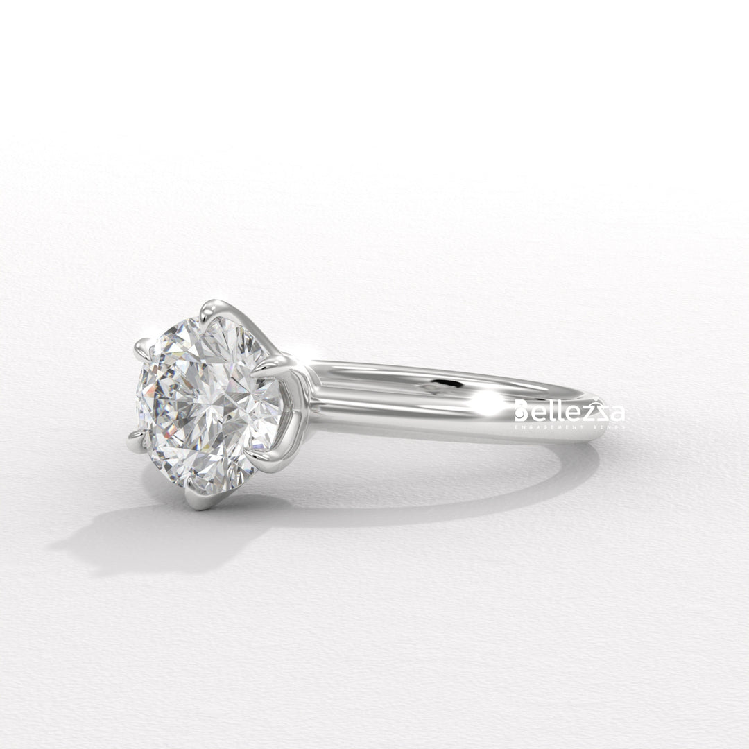 1.0-2.0CT Round Diamond Solitaire Setting Lab Grown Engagement Ring