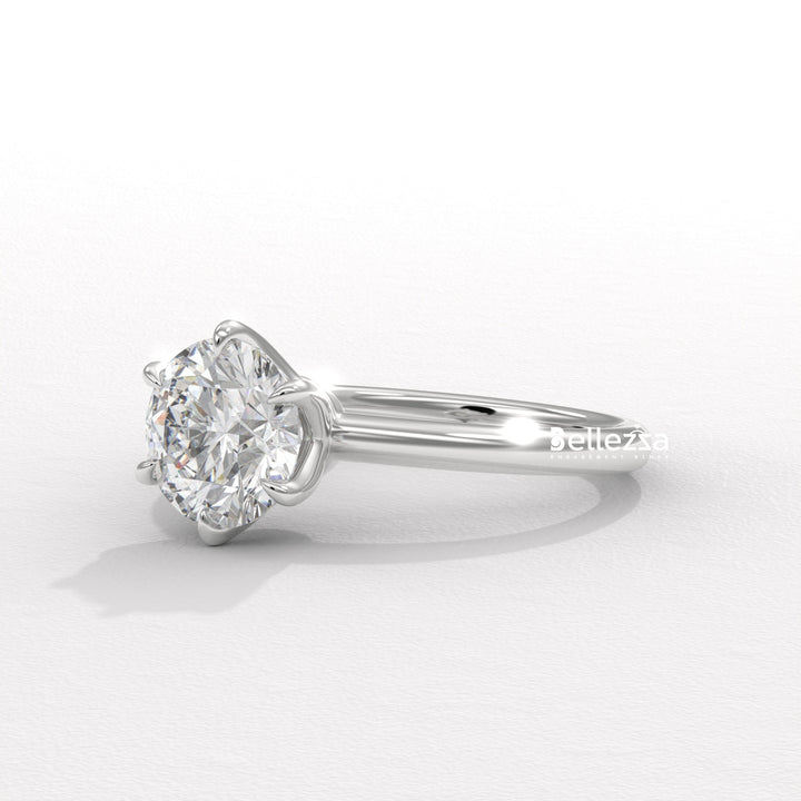 1.0-2.0CT Round Diamond Solitaire Setting Lab Grown Engagement Ring