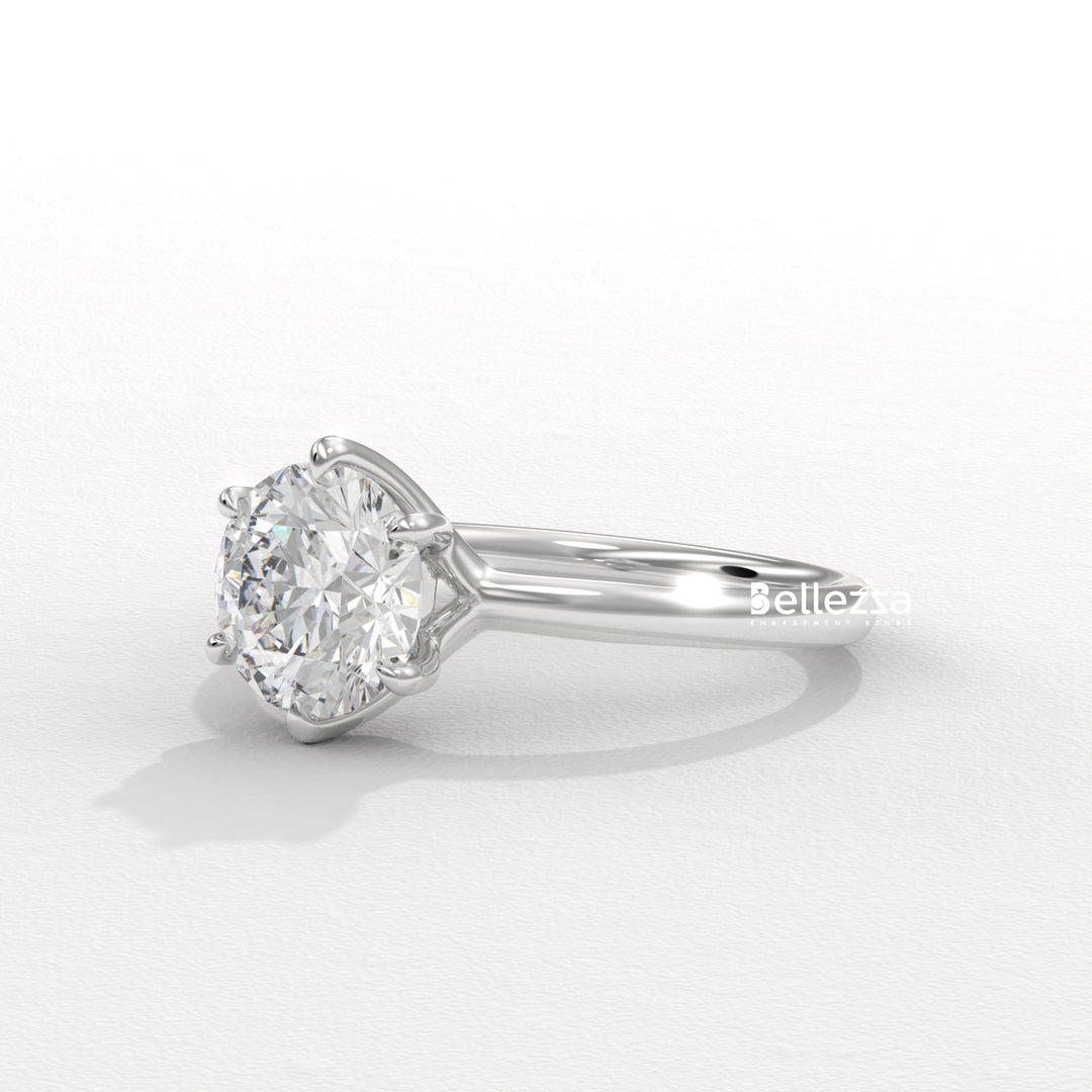 1.0-2.0CT Round Diamond Solitaire Lab Grown Engagement Ring