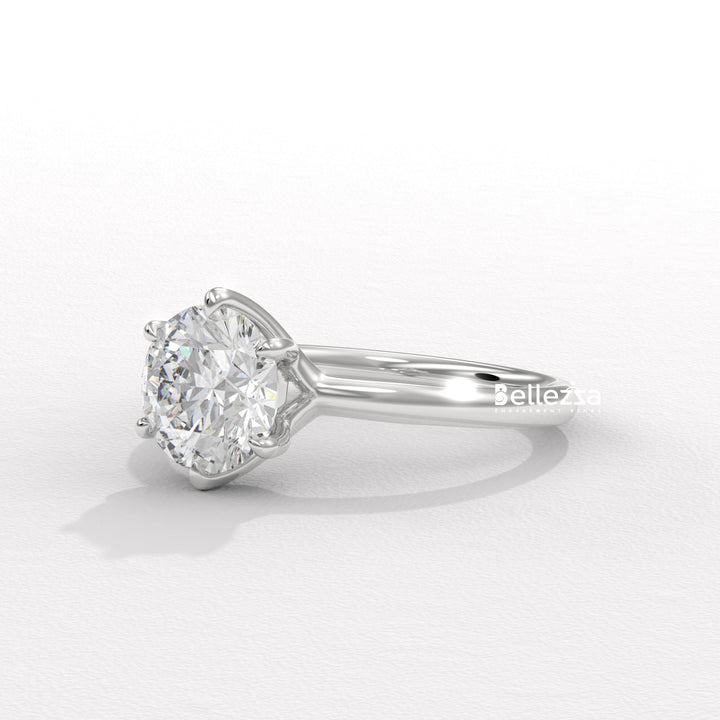 1.0-2.0CT Round Diamond Solitaire Lab Grown Engagement Ring