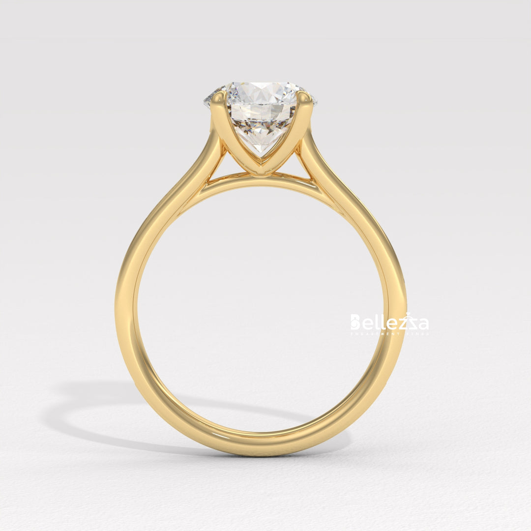 1.50-2.50CT Round Diamond Pave Setting Lab Grown Engagement Ring