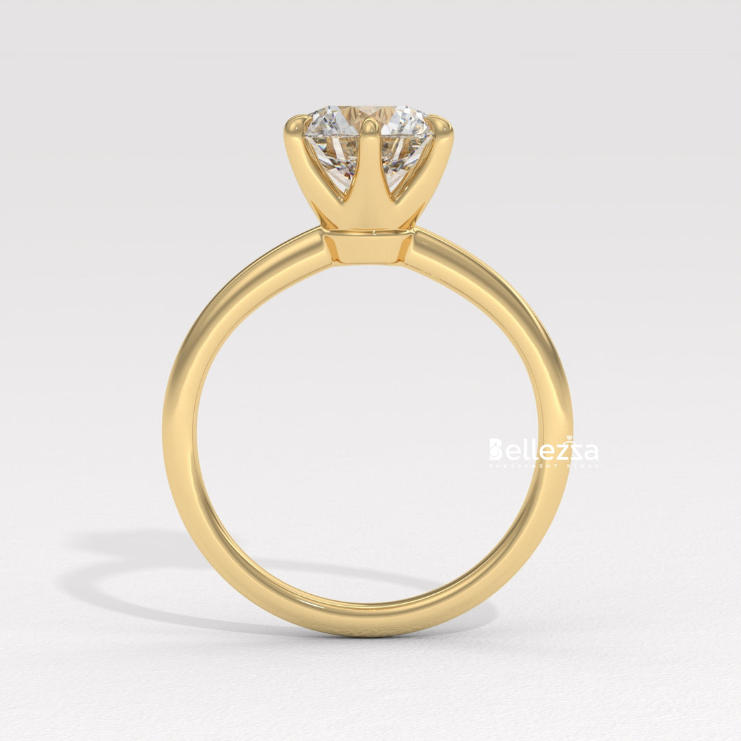 1.0-2.0CT Round Diamond Solitaire Setting Lab Grown Engagement Ring