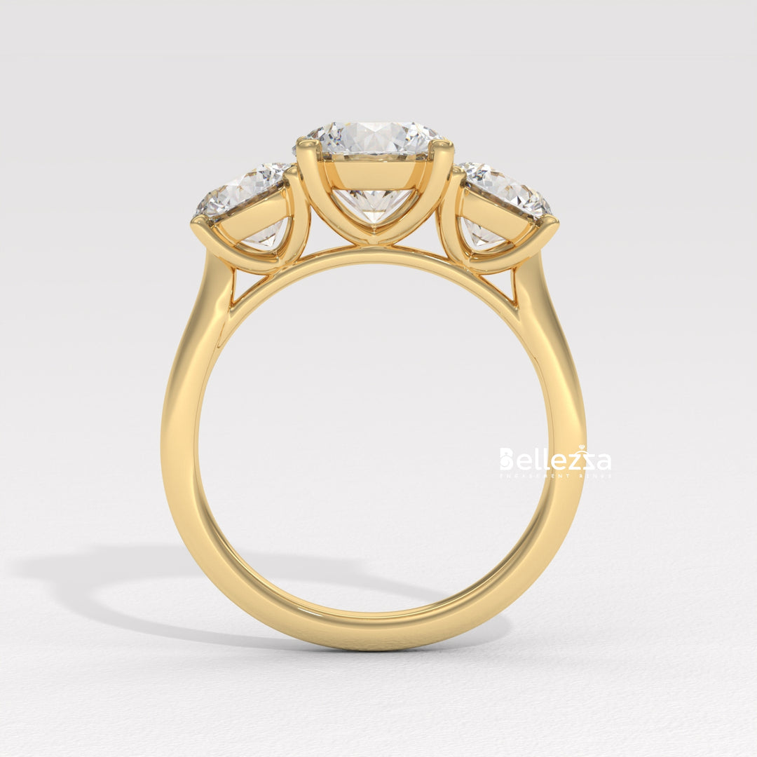 1.50-2.50CT Round Diamond Three Stone Lab Grown Engagement Ring