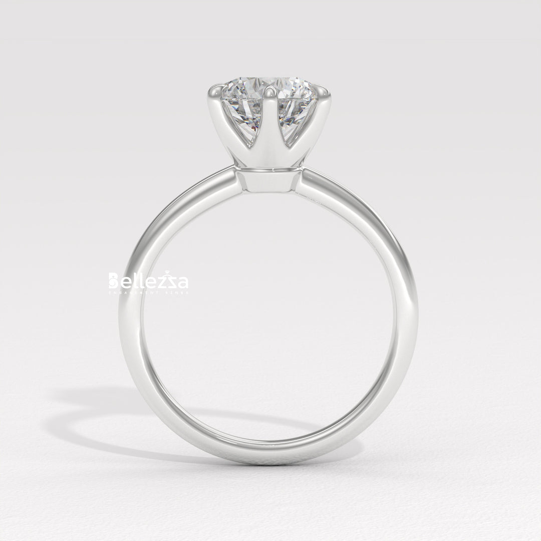 1.0-2.0CT Round Diamond Solitaire Setting Lab Grown Engagement Ring