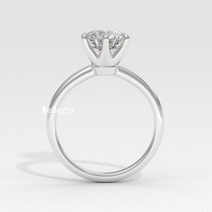 1.0-2.0CT Round Diamond Solitaire Setting Lab Grown Engagement Ring