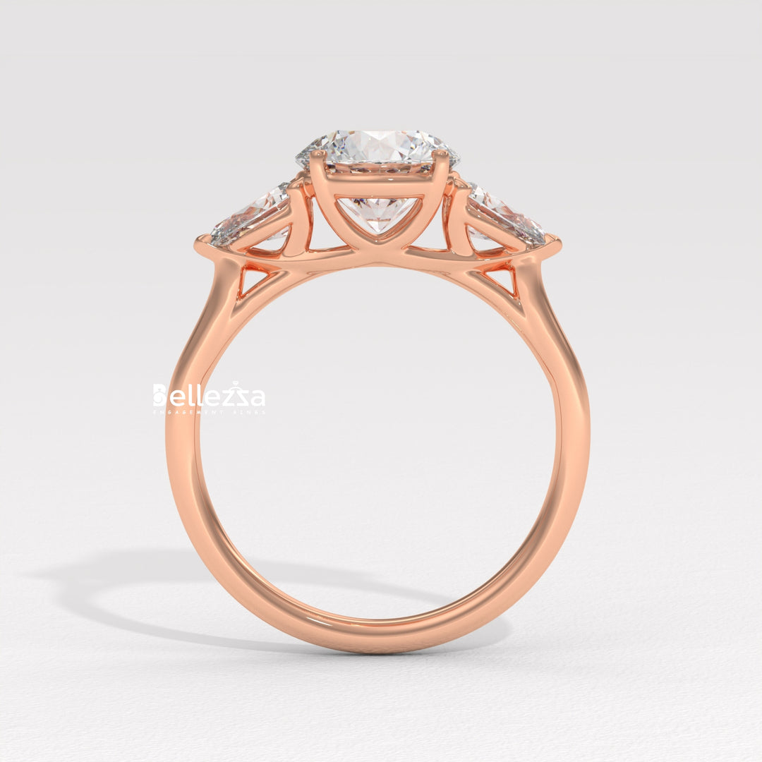 1.50-2.50CT Round Diamond Three Stone Lab Grown Engagement Ring