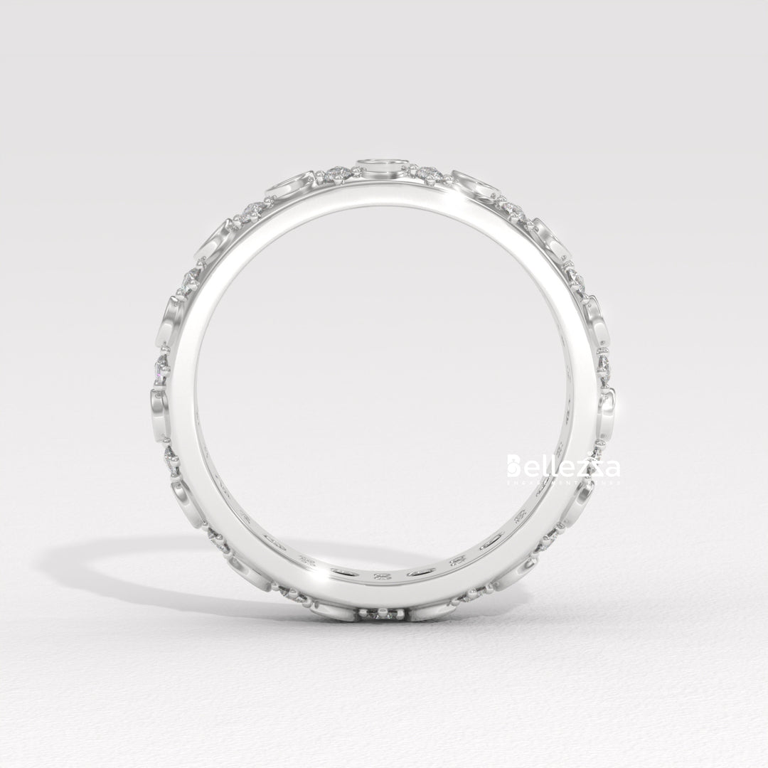 Round Diamond Cluster Setting Full Eternity Lab Grown Wedding Band