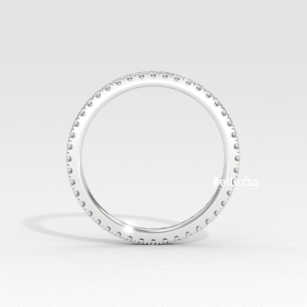 Round Diamond Pave Setting Eternity Lab Grown  Wedding Band