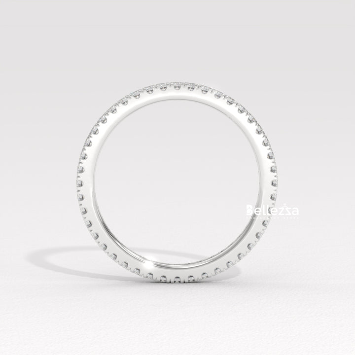 Round Diamond Pave Setting Eternity Lab Grown  Wedding Band