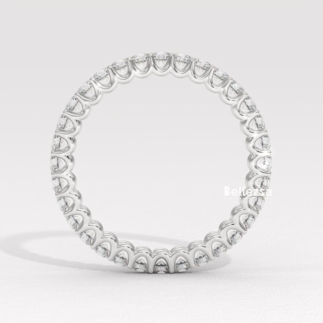 Round Diamond Full Eternity Pave Setting Lab Grown Wedding Band
