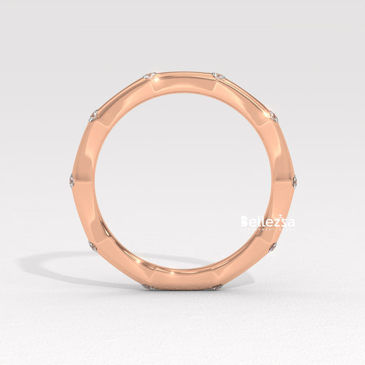 Round Diamond Petite Pave Setting Lab Grown Wedding Band