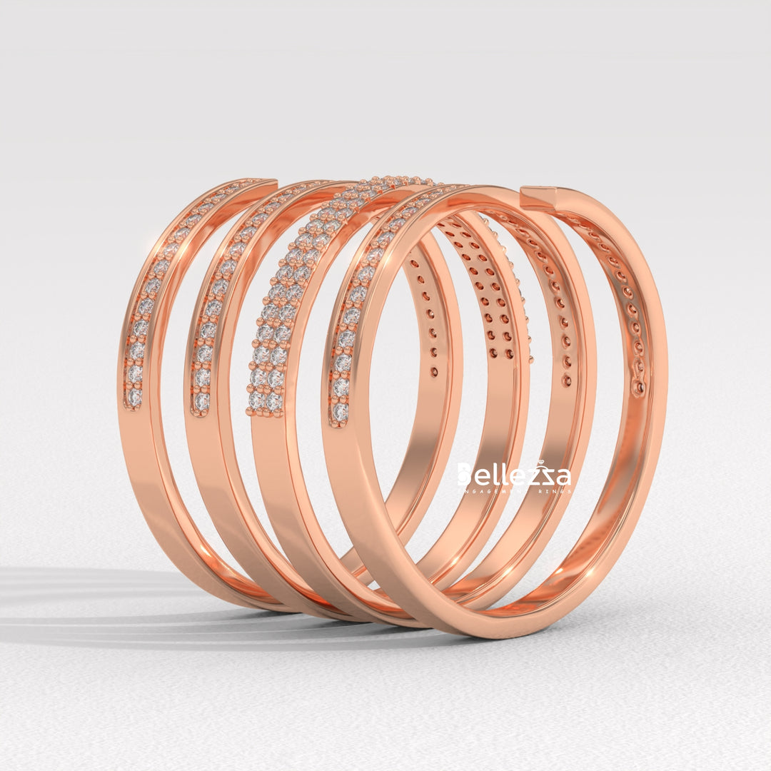 Round Diamond Spiral Style Unique Lab Grown Wedding Ring