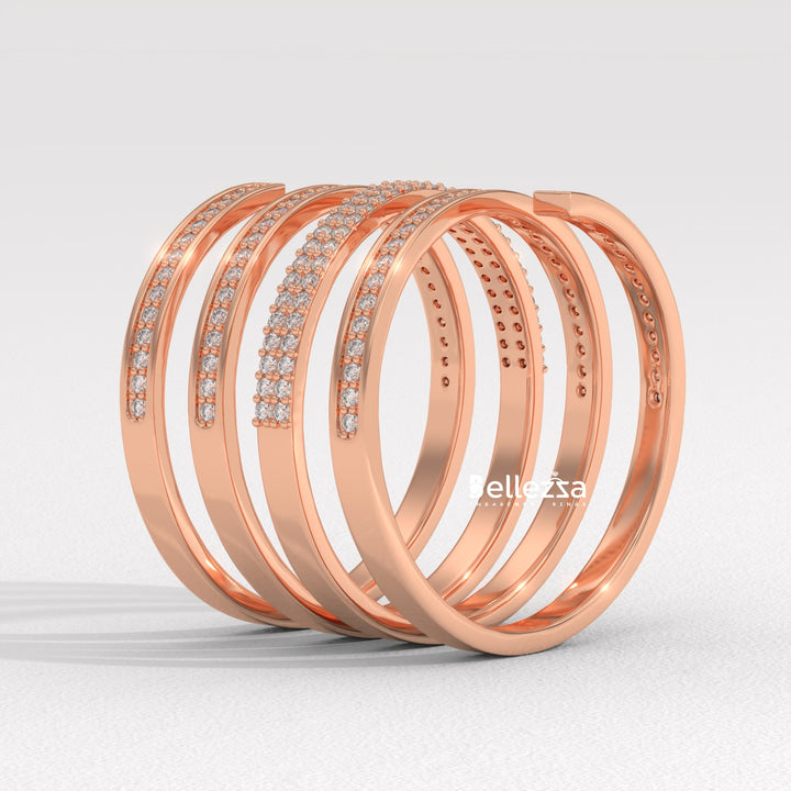 Round Diamond Spiral Style Unique Lab Grown Wedding Ring