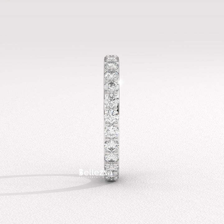 Round Diamond Full Eternity Pave Setting Lab Grown Wedding Band