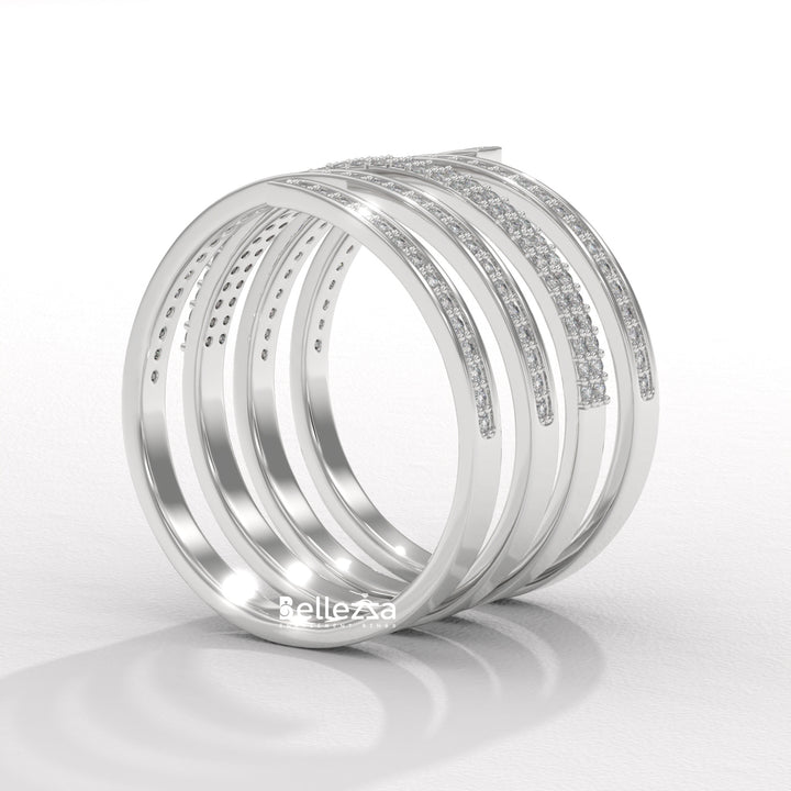 Round Diamond Spiral Style Unique Lab Grown Wedding Ring