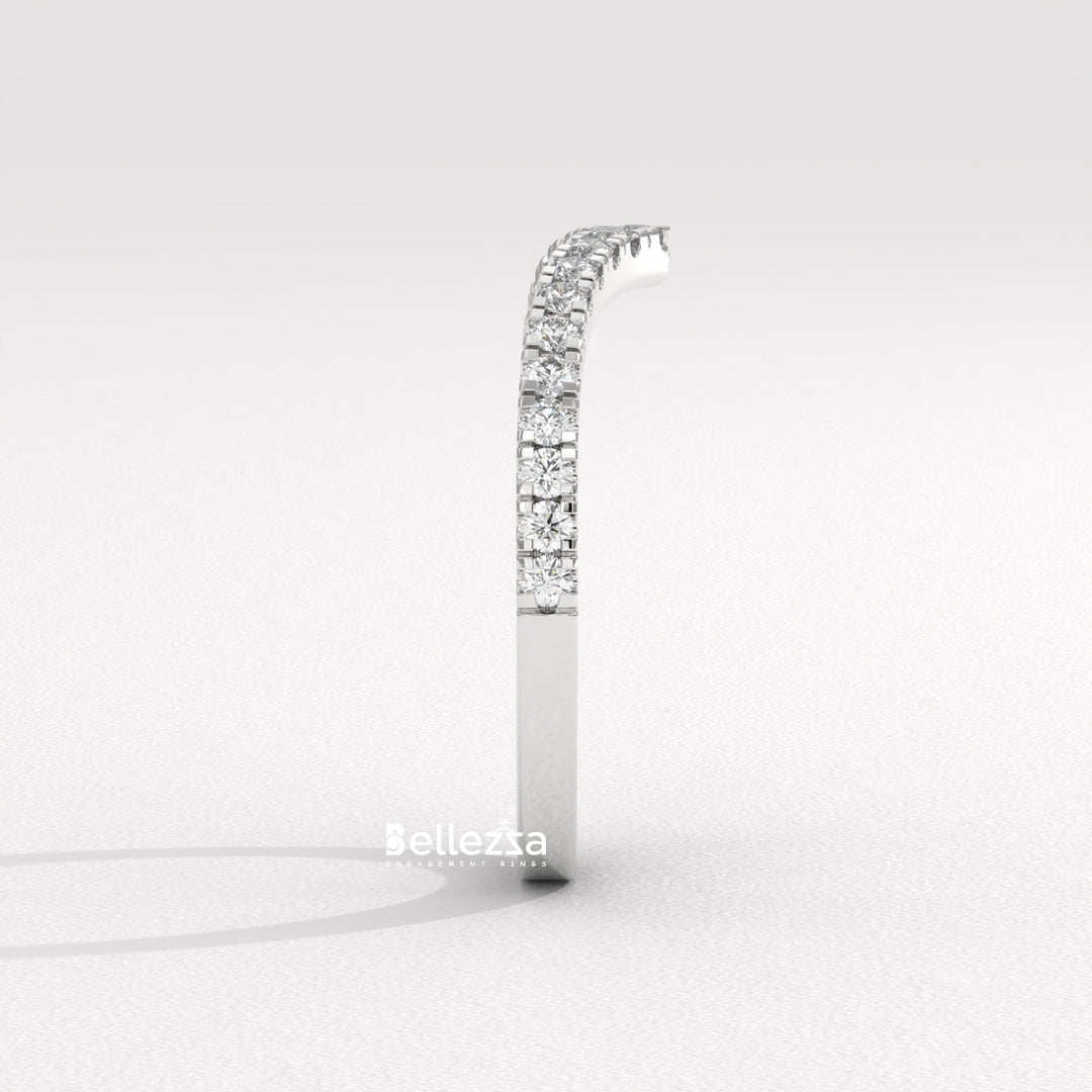 Round Diamond Curved Style Lab Grown Wedding Band
