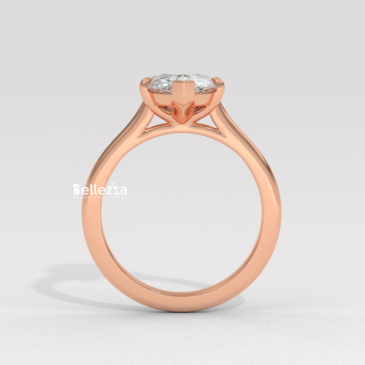 1.50-2.50CT Pear Diamond Solitaire Lab Grown Engagement Ring