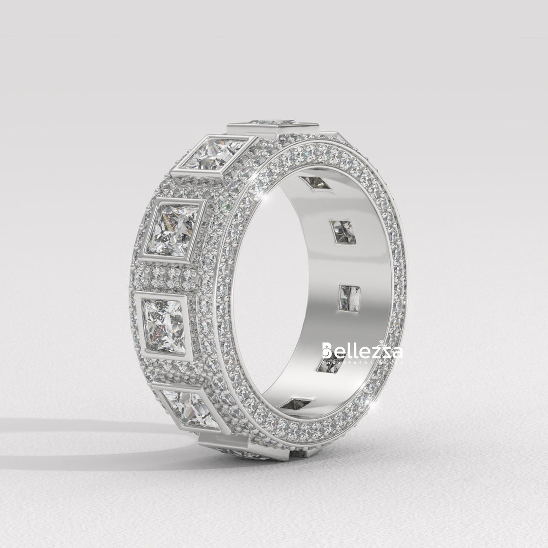 Princess & Round Diamond Eternity Lab Grown Wedding Band