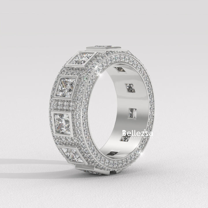 Princess & Round Diamond Eternity Lab Grown Wedding Band