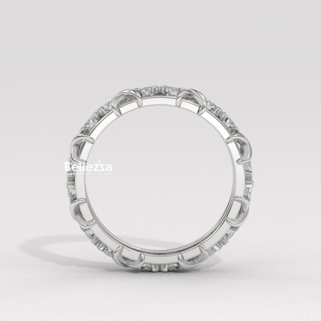 Round Diamond Unique Full Eternity Lab Grown Wedding Band