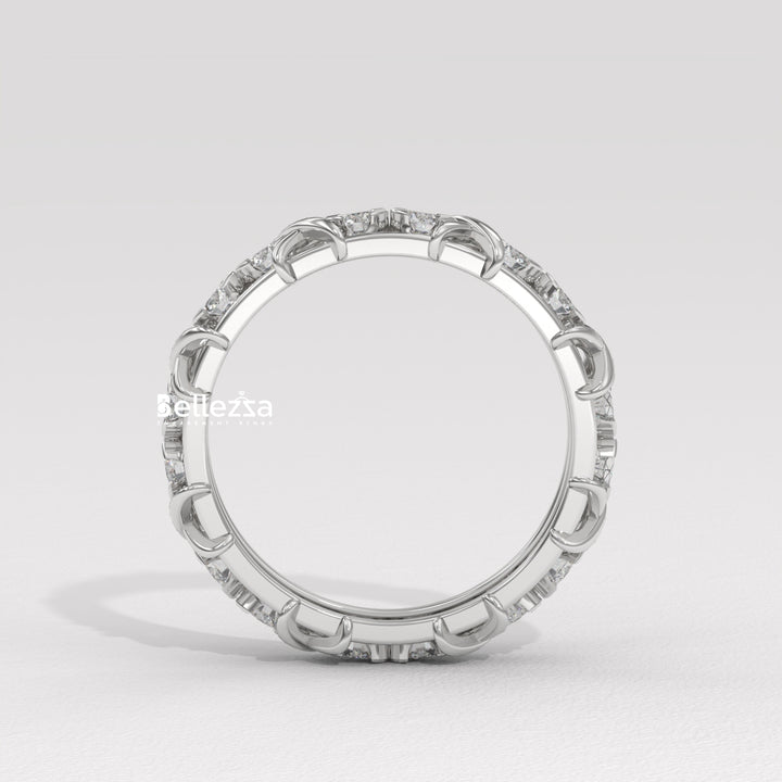 Round Diamond Unique Full Eternity Lab Grown Wedding Band