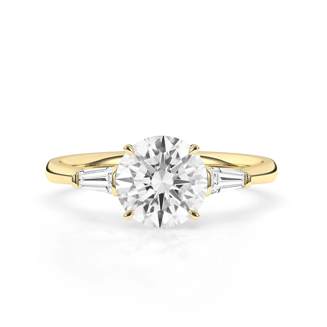 2.0 CT Round Cut Three Stone Moissanite Diamond Engagement Ring