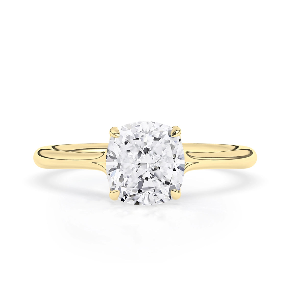 1.0 CT Cushion Cut Solitaire Moissanite Engagement Ring