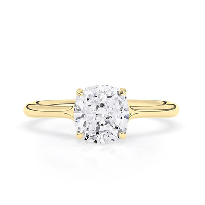 1.0 CT Cushion Cut Solitaire Moissanite Engagement Ring