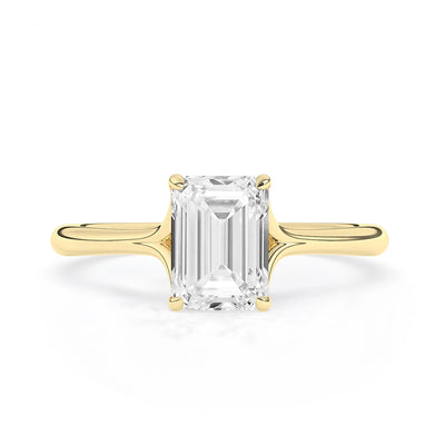1.0 CT Emerald Cut Solitaire Moissanite Engagement Ring