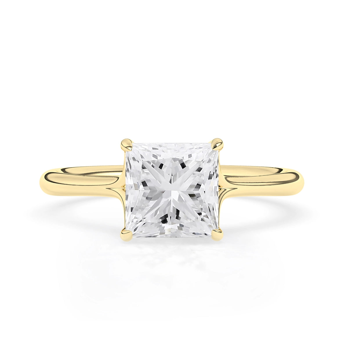 1.0 CT Princess Cut Solitaire Moissanite Engagement Ring