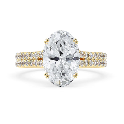 3.0 CT Oval Cut Moissanite Diamond Split-Shank Engagement Ring