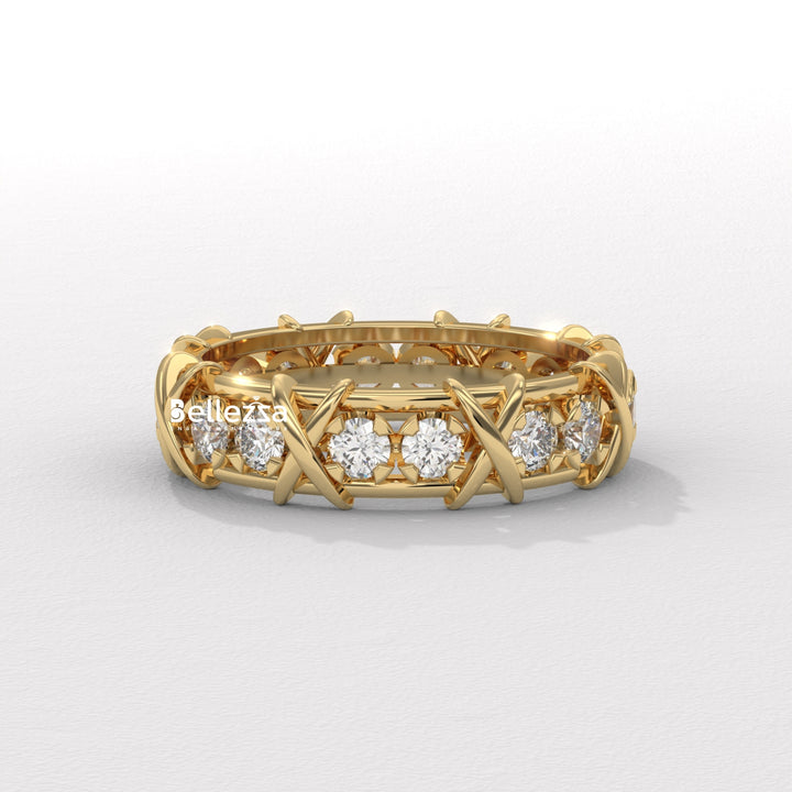 Round Diamond Unique Full Eternity Lab Grown Wedding Band