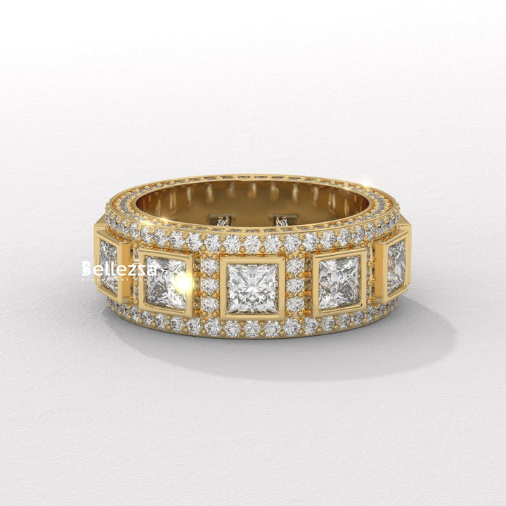 Princess & Round Diamond Eternity Lab Grown Wedding Band
