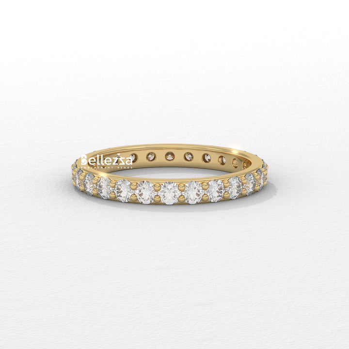 Round Diamond Full Eternity Pave Setting Lab Grown Wedding Band
