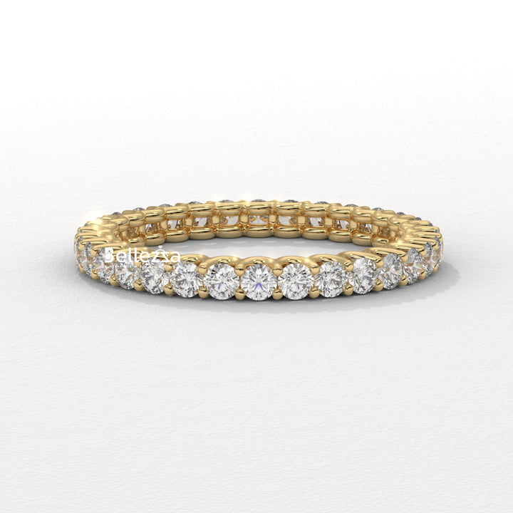Round Diamond Full Eternity Pave Setting Lab Grown Wedding Band