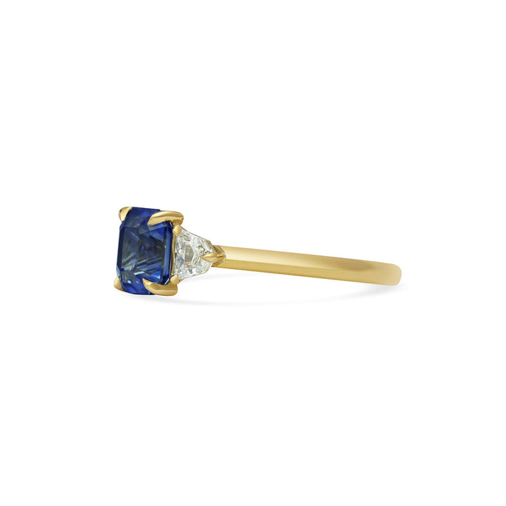 2.0CT Octagon Cut Blue Sapphire Three Stone Lab Grown Engagement Ring
