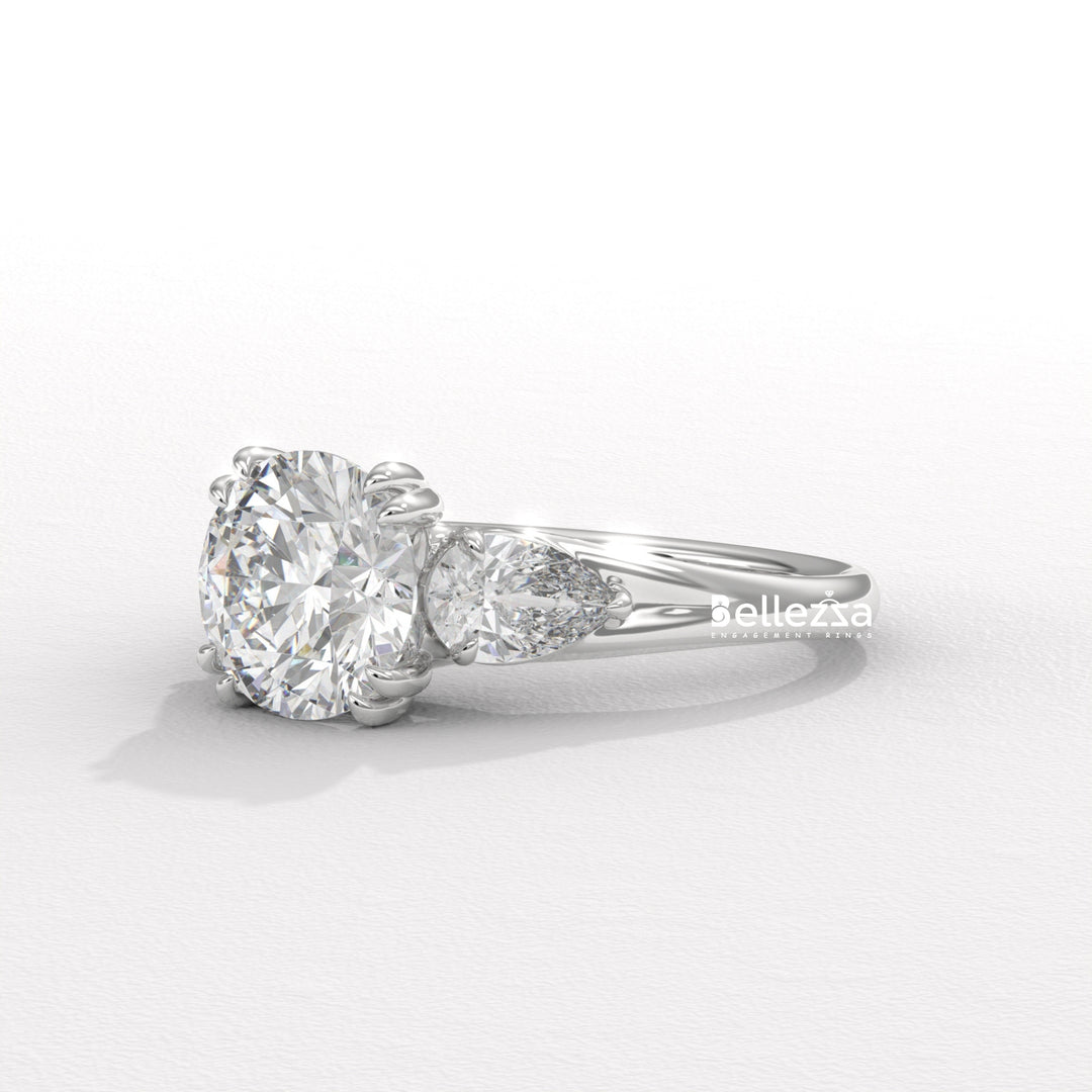 2.0-3.0CT Round Diamond Three Stone Lab Grown Engagement Ring