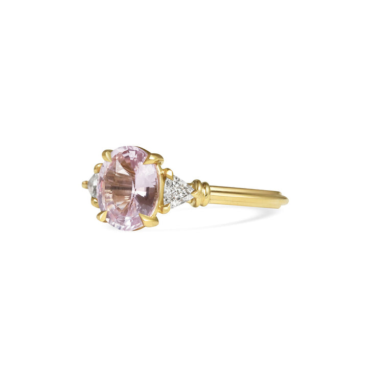 1.50CT Fancy Pink Oval Cut Three Stone Lab Grown Engagement Ring