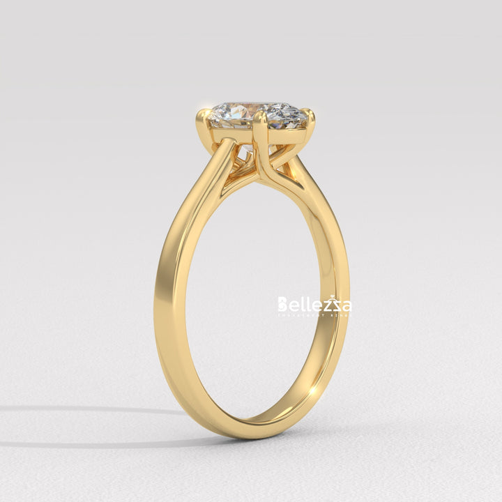 1.0-2.0CT Oval Diamond Solitaire Setting Lab Grown Engagement Ring