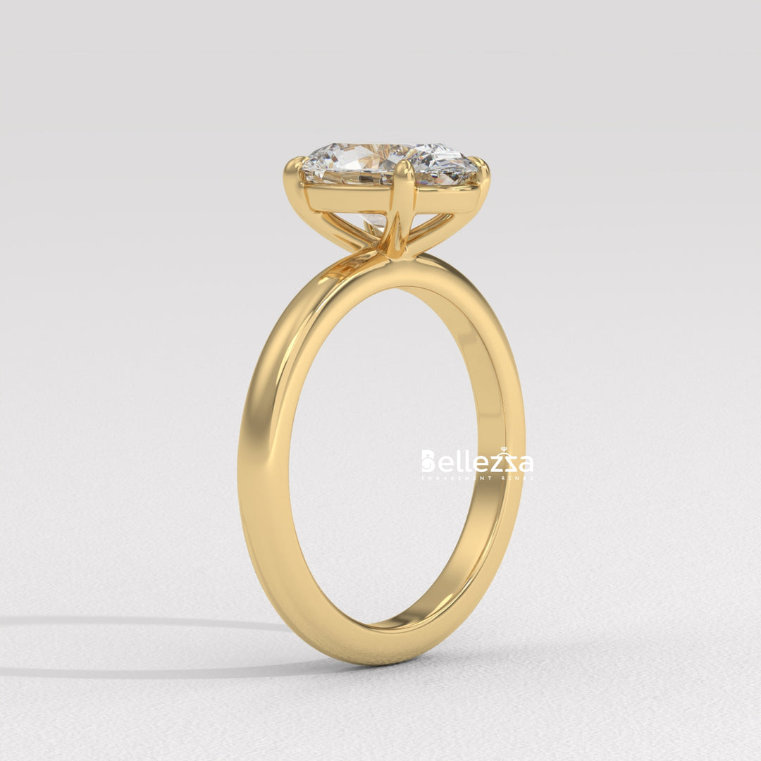 1.50-2.50CT Oval Cut Solitaire Diamond Lab Grown Engagement Ring