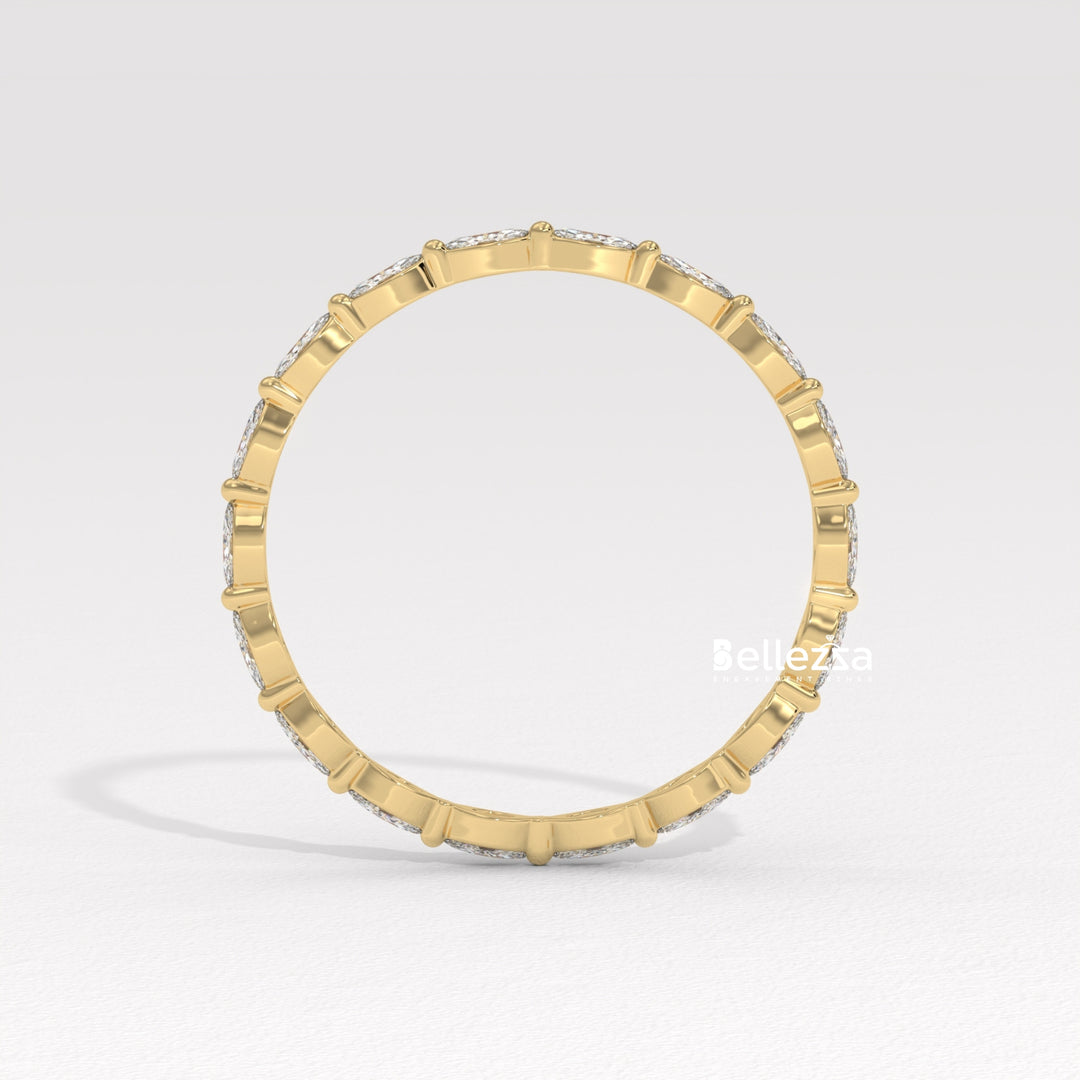 East-West Marquise Diamond Eternity Lab Grown Wedding Band