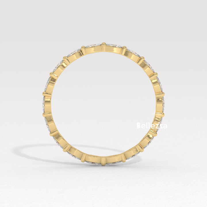 East-West Marquise Diamond Eternity Lab Grown Wedding Band